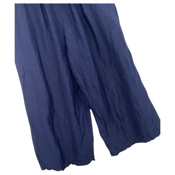 Tommy Bahama Jumpsuit Womens Small Blue Linen Tie Shoulder Coastal Cottage Boho - Picture 8 of 12